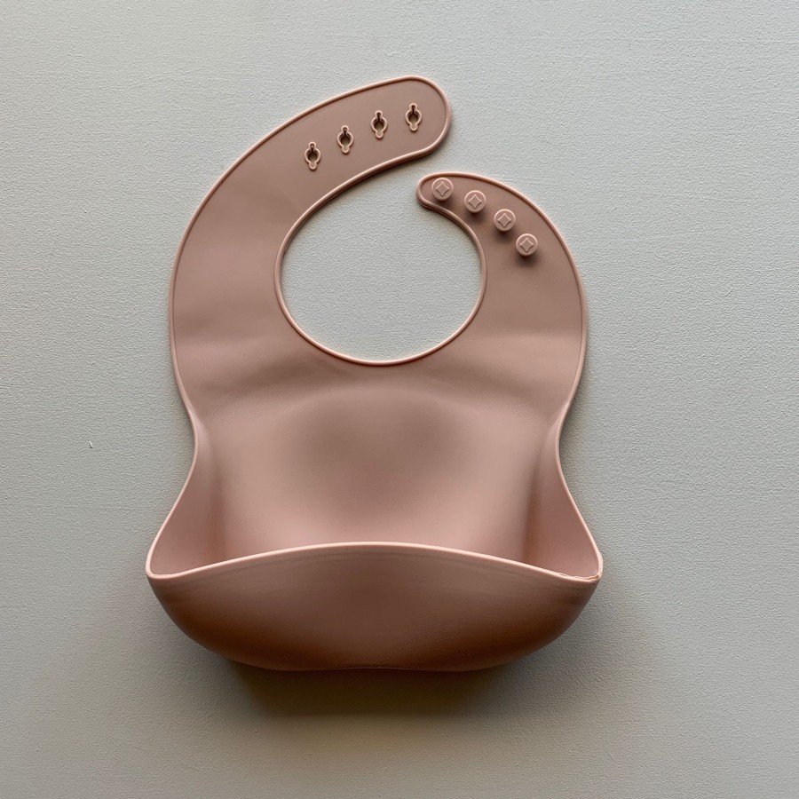 Baby Rommer Bibs | Solid Silicone Bib In Nude By Rommer