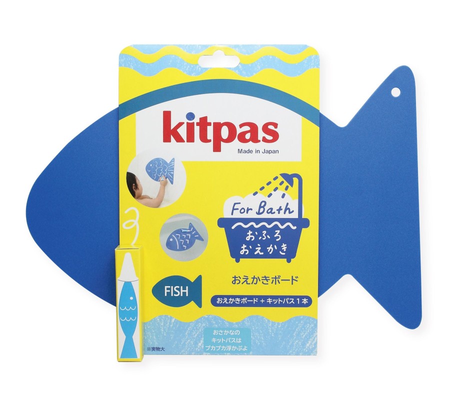 Play & Learn Kitpas Chalk & Crayons | Bath Drawing Board Set | Fish Board