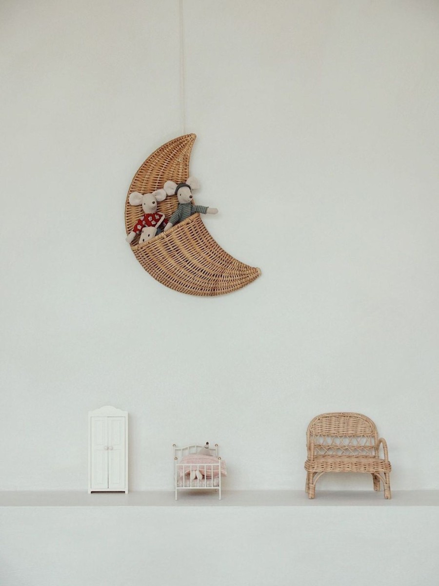 @Home MIKANU Mobiles & Wall Hangings | Mikanu Moon Rattan Basket