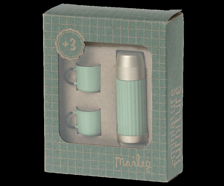 Play & Learn Maileg Pretend Play | Maileg Thermos And Cups | Mint