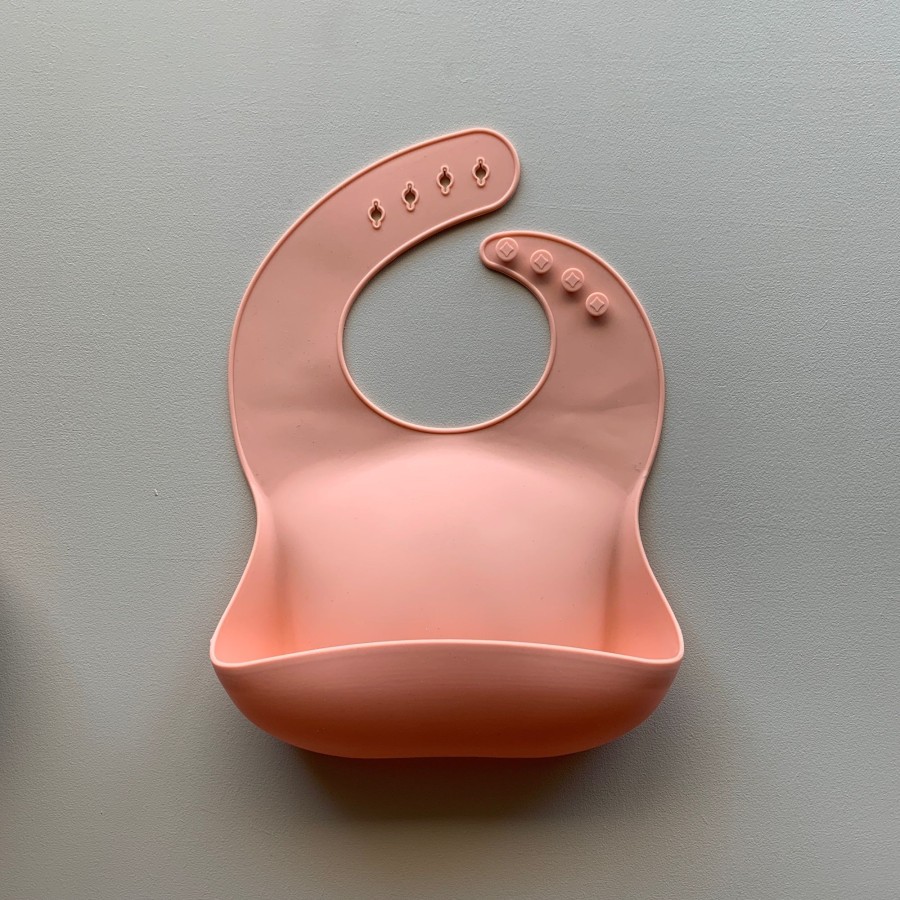 @Home Rommer Valentines | Solid Silicone Bib In Melon By Rommer