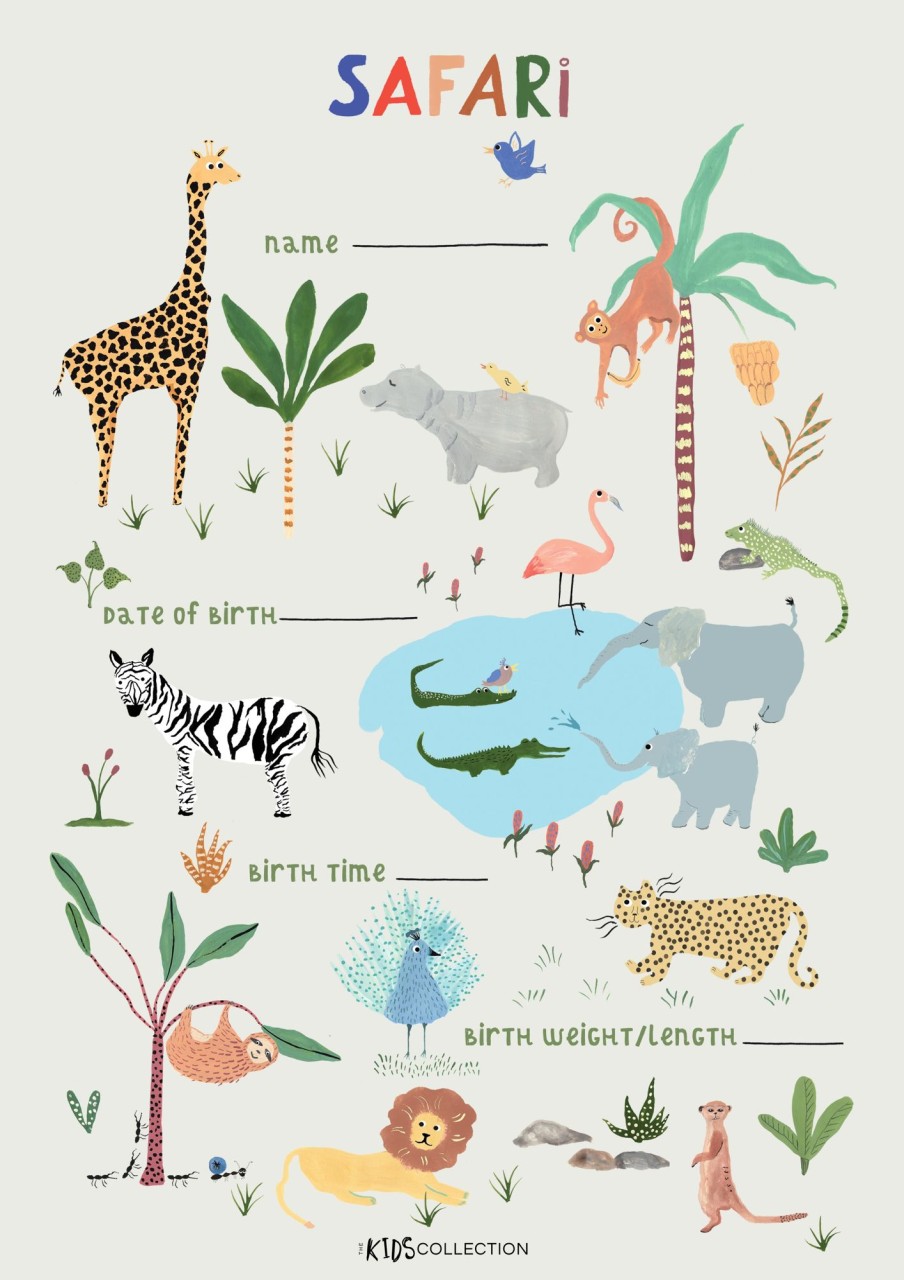 @Home The Kids Collection Posters | Safari Newborn Poster By The Kids Collection