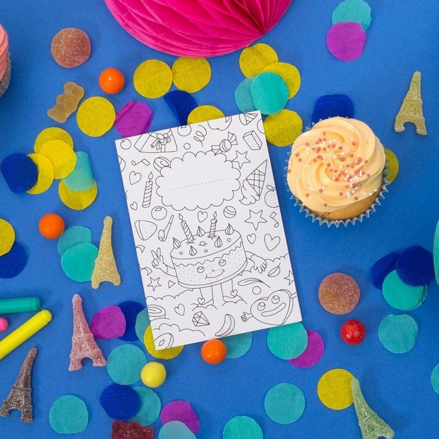 Play & Learn OMY Colouring | Birthday Invitation Cards Set By Omy