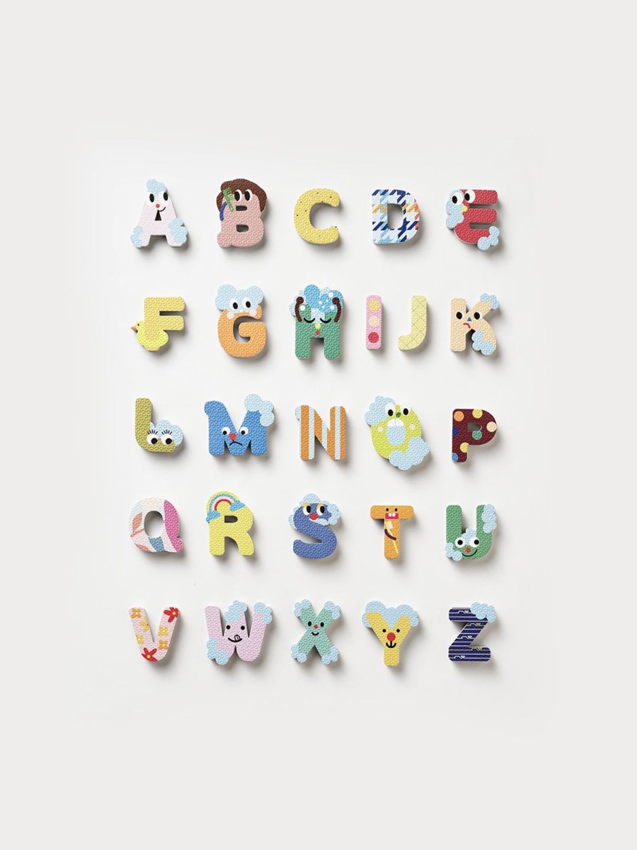 Play & Learn Nahthing Project Wooden Toys | Creative Play Bath Stickers & Poster Set | Alphabet