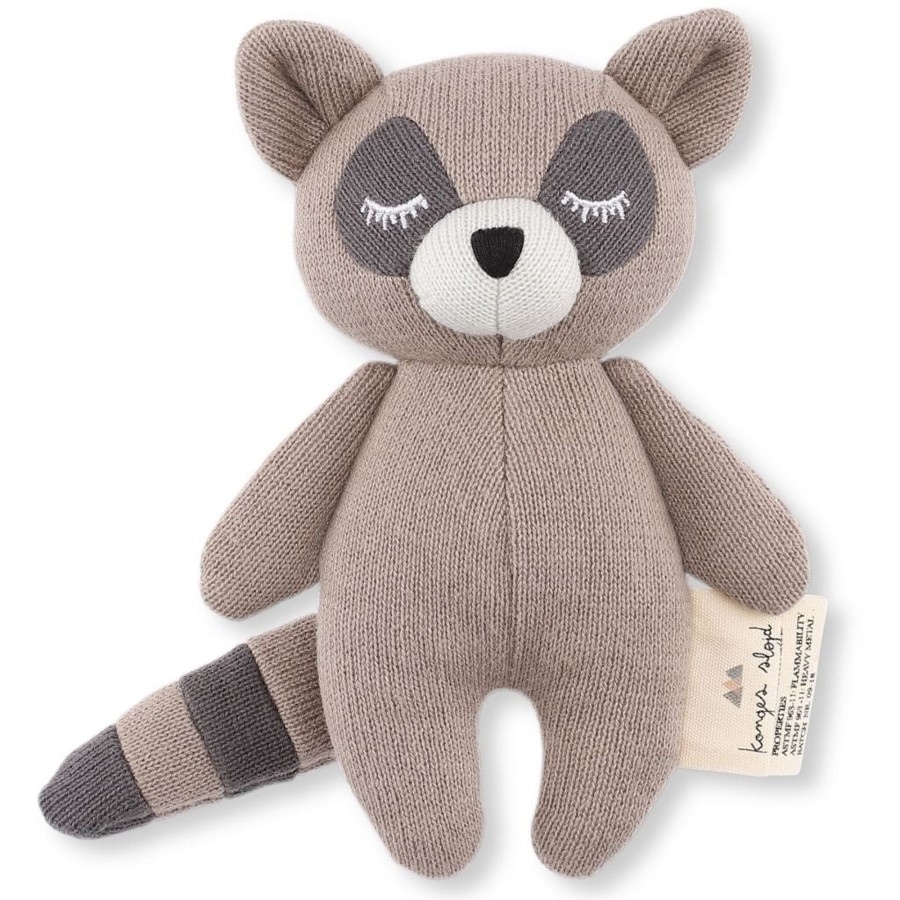 Baby Konges Slojd Soft Toys | Organic Cotton Mini Racoon Rattle