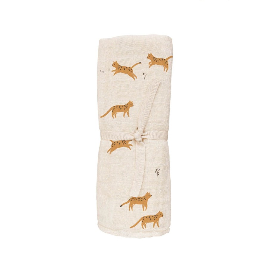 Baby Main Sauvage Blankets & Swaddles | Savannah Print Muslin Swaddle Blanket