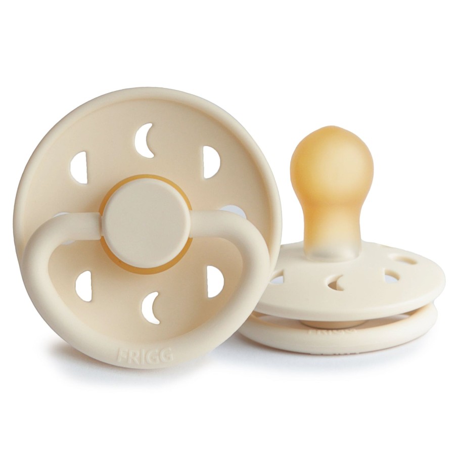 Baby FRIGG Pacifiers, Clips & Teethers | Frigg Moon Phase Natural Rubber Pacifier Size 1 | 0-6 Months | 1Pc - Cream