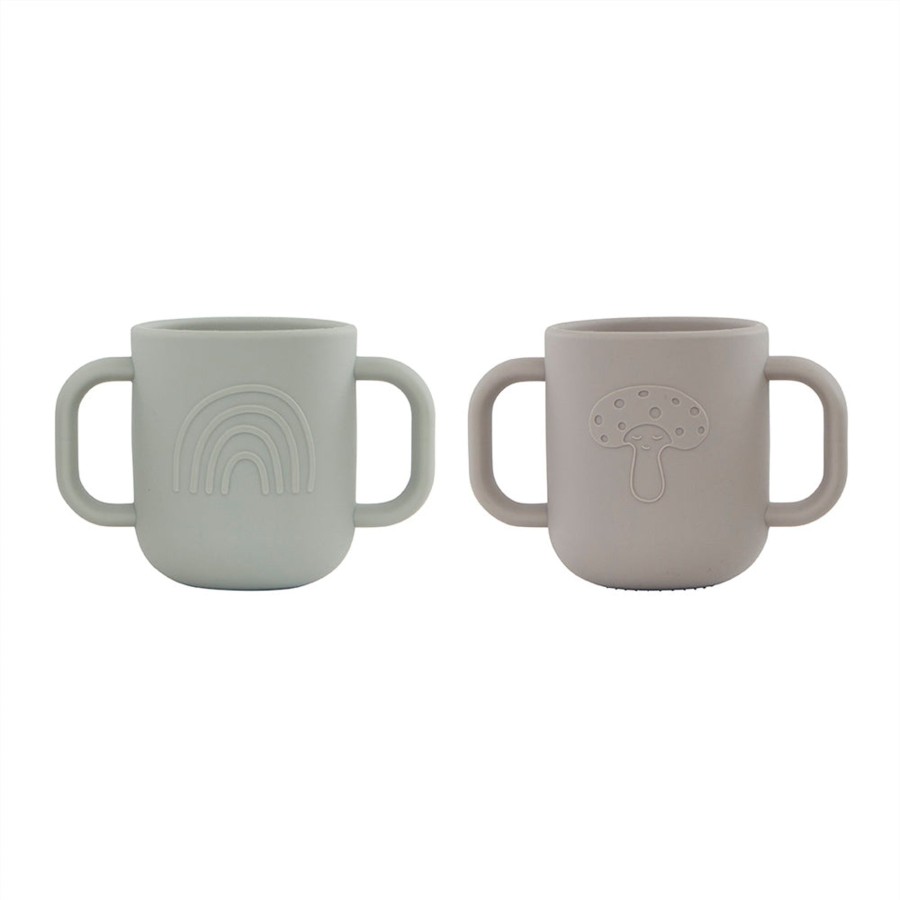 @Home OYOY Dinnerware Sets | Kappu Infant Cup - Pack Of 2 | Clay / Pale Mint