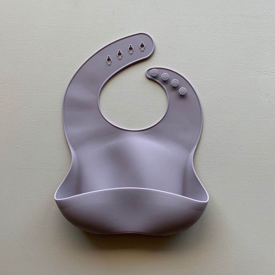 Baby Rommer Bibs | Solid Silicone Bib In Dusty Lilac By Rommer