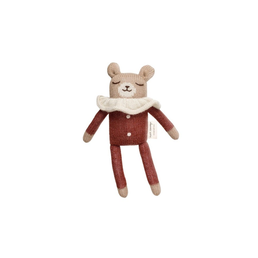 Gifts Main Sauvage Little Treats | Teddy Knitted Toy In Sienna Pyjamas