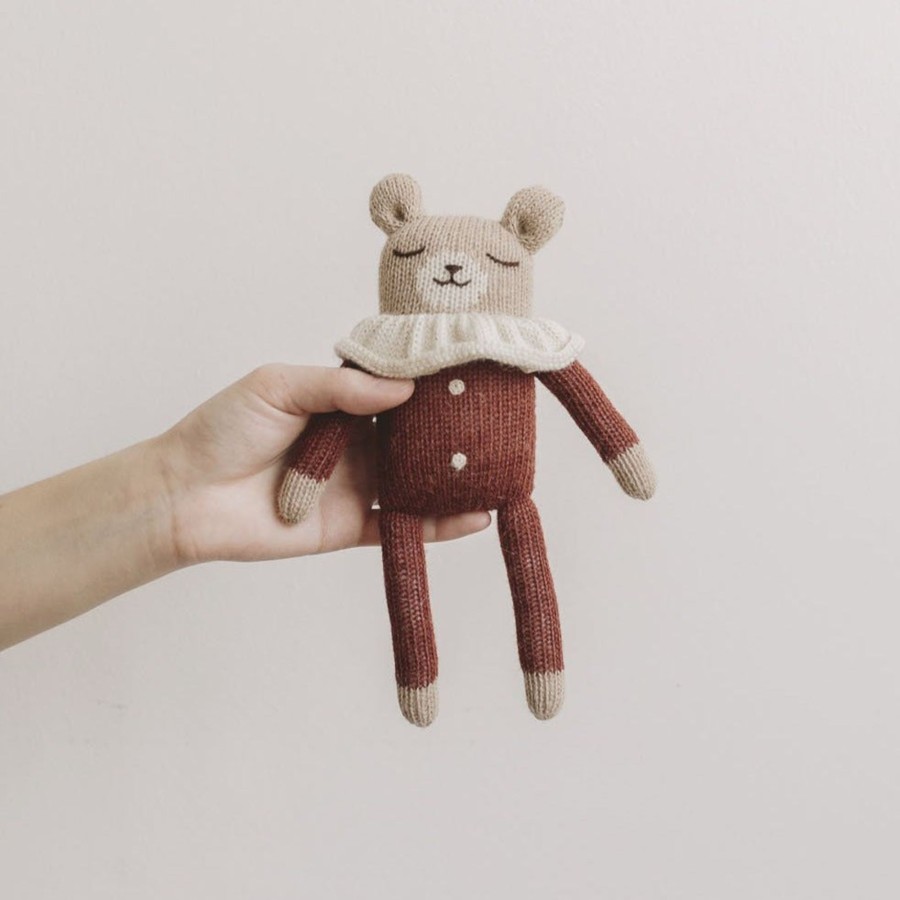 Gifts Main Sauvage Little Treats | Teddy Knitted Toy In Sienna Pyjamas