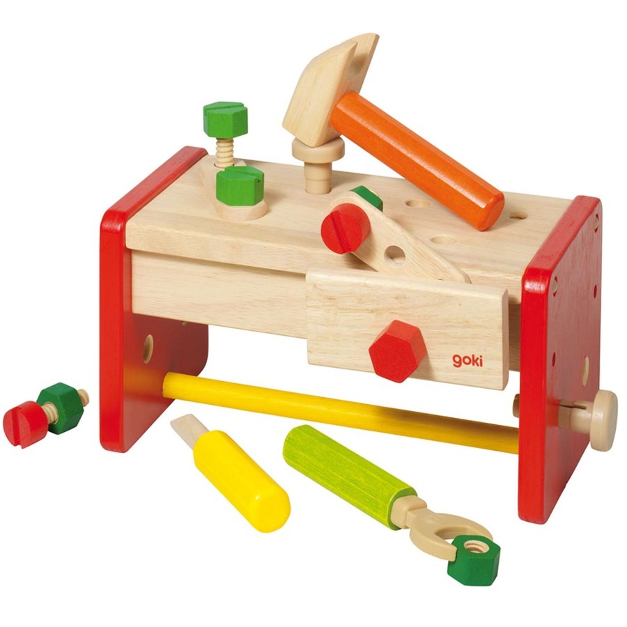 Play & Learn Goki Pretend Play | Wooden Workbench With Storage Box By Goki