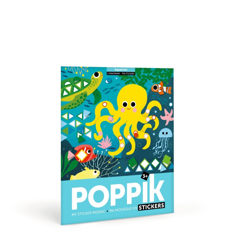 Play & Learn Poppik Activity, Colouring & Sticker Books | Activity Sticker Set - Aquarium With 750 Repositionable Stickers By Poppik