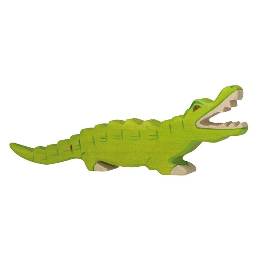 Play & Learn Holztiger Wooden Toys | Crocodile Wooden Figure