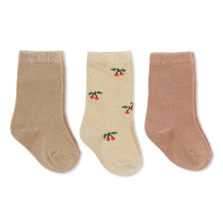 Clothing & Accessories Konges Slojd Socks, Booties & Tights | Jacquard Lurex Socks Pack Of 3 | Tuscany