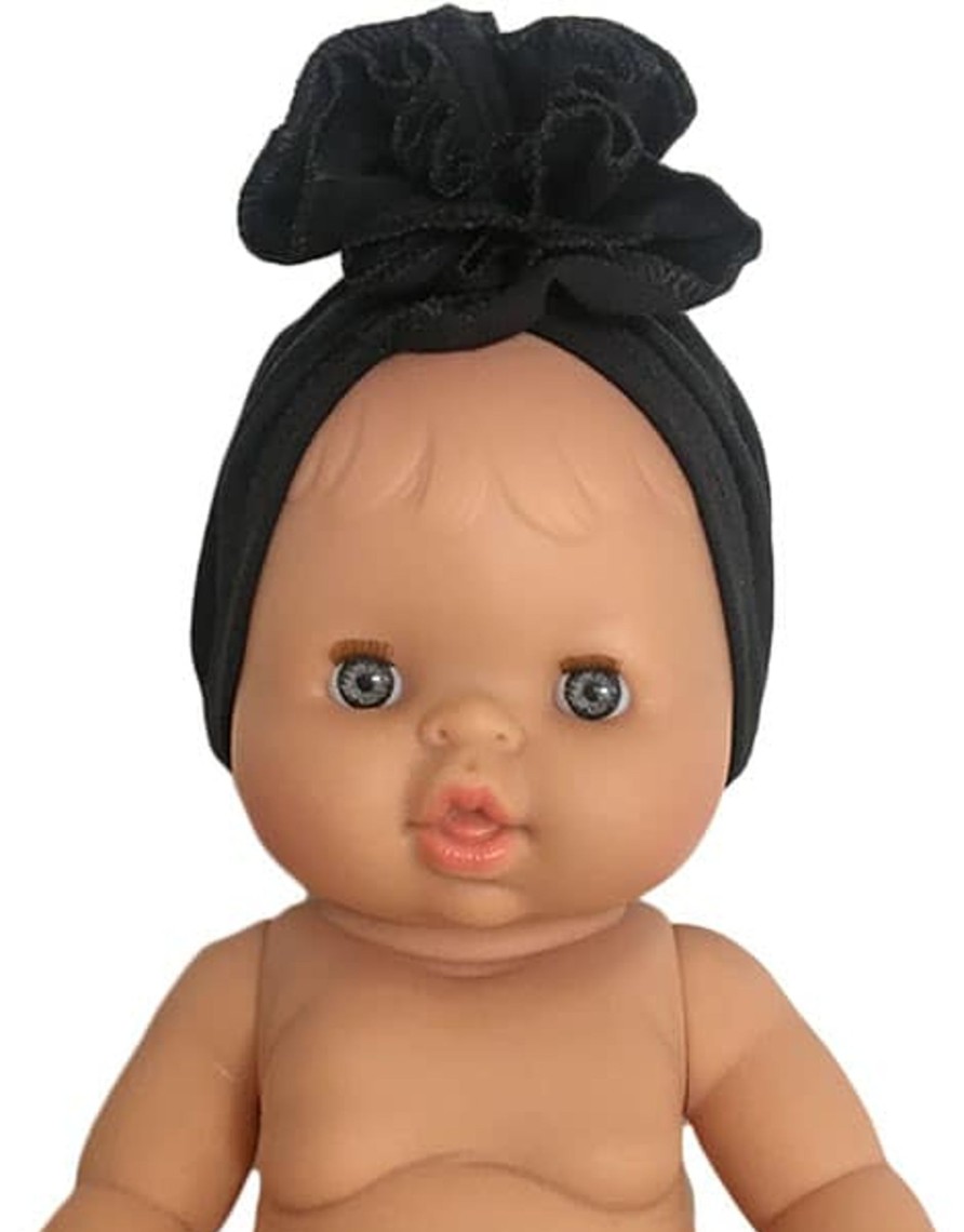 Play & Learn Minikane Dolls & Accessories | Black Flower Jersey Turban For Minikane X Gordis Dolls