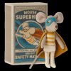 Play & Learn Maileg Pretend Play | Super Hero Little Brother Mouse In Matchbox