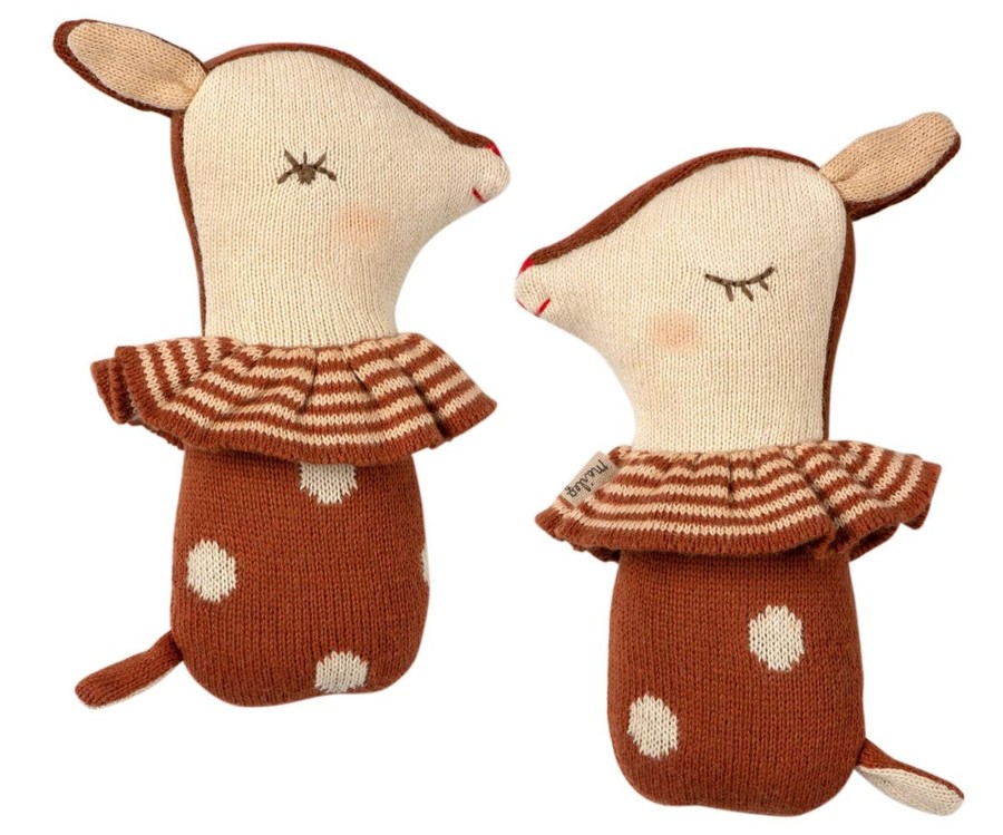 Baby Maileg Soft Toys | Bambi Rattle - Rusty