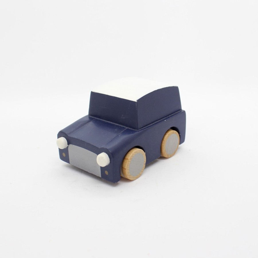 Play & Learn kiko & gg Wooden Toys | Kiko & Gg Kuruma Classic Wooden Wind Up Car | Navy