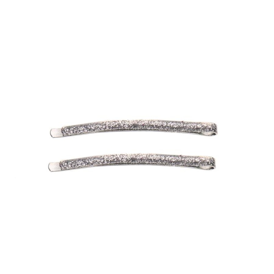 Gifts Bon Dep Eid Gift Shop | Glitter Thin Hair Clip In Silver 2Pac By Bon Dep