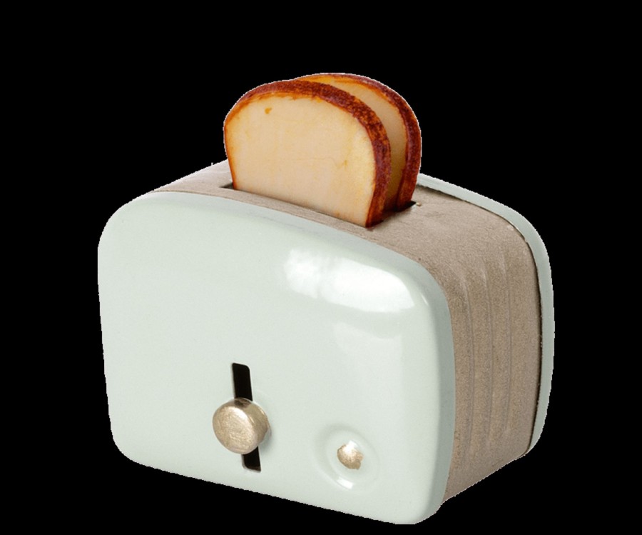 Play & Learn Maileg Pretend Play | Miniature Toaster & Bread | Mint