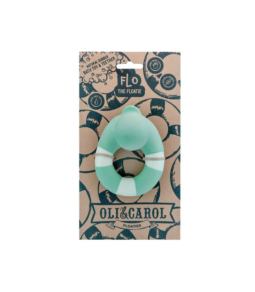 Baby Oli & Carol Pacifiers, Clips & Teethers | Flo The Floatie Mint 100% Natural Rubber Teether