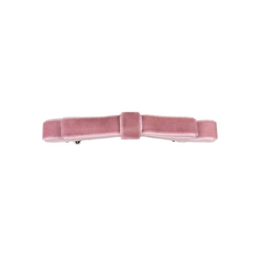 Gifts Bon Dep Little Treats | Velvet Double Bow Hair Clip In Rose By Bon Dep