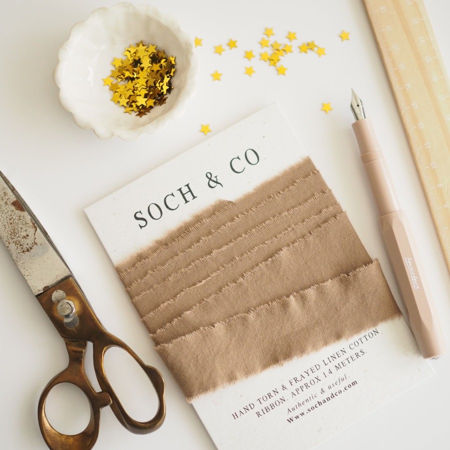 Gifts Soch & Co Gift Wrapping & Accessories | Hand Frayed Ribbon | Seaside