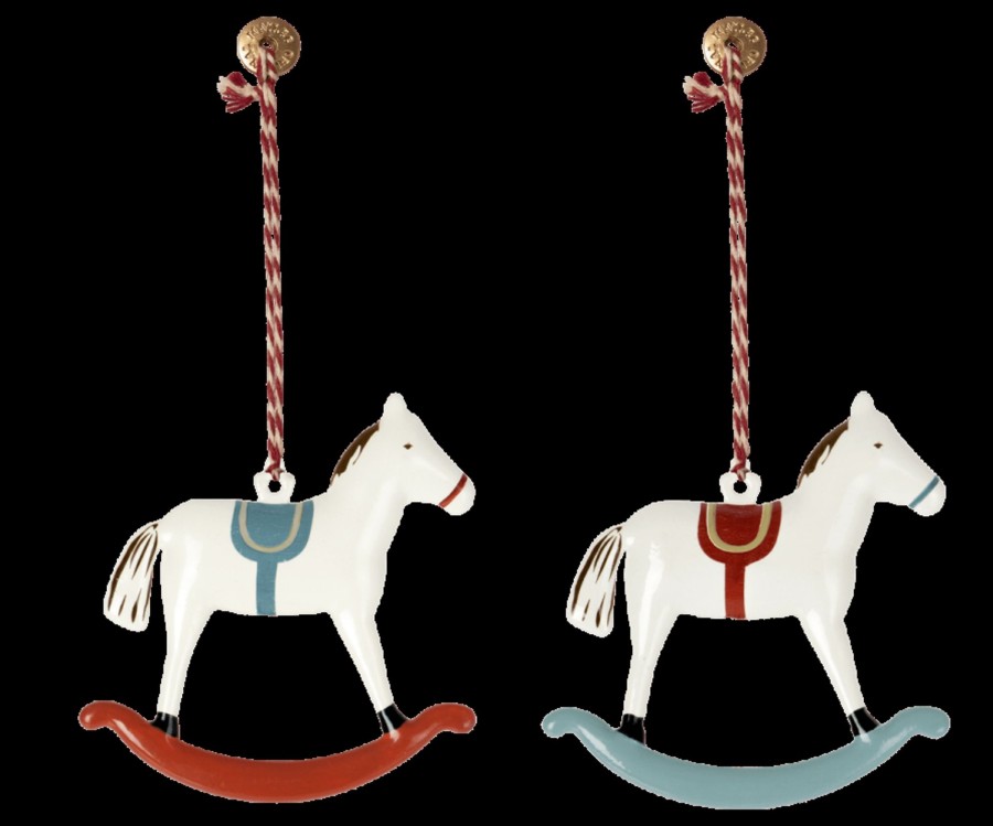 Gifts Maileg Gifts For Newborns | Rocking Horses Metal Ornament Set