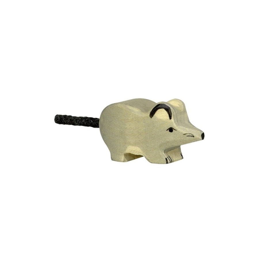 Play & Learn Holztiger Wooden Toys | Grey Mouse Wooden Figure