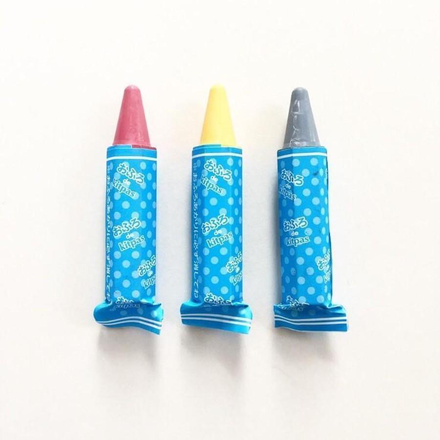 Play & Learn Kitpas Chalk & Crayons | Bath Markers - Set Of 3 Colours | Red, Yellow, Grey By Kitpas