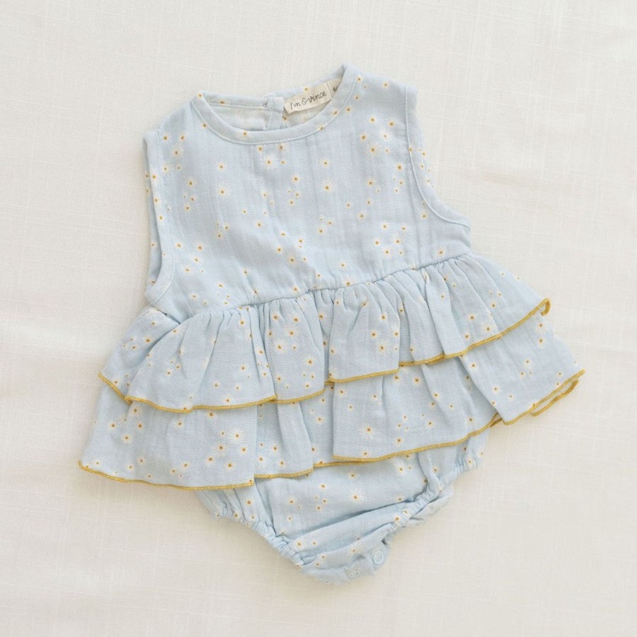 Clothing & Accessories Fin & Vince Bodysuits & Pyjamas | Ruffle Onesie | Daisy Fields