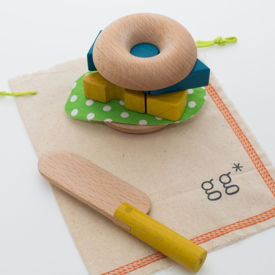 Play & Learn kiko & gg Wooden Toys | Kiko & Gg Mamagoto - Make Your Own Bagel!