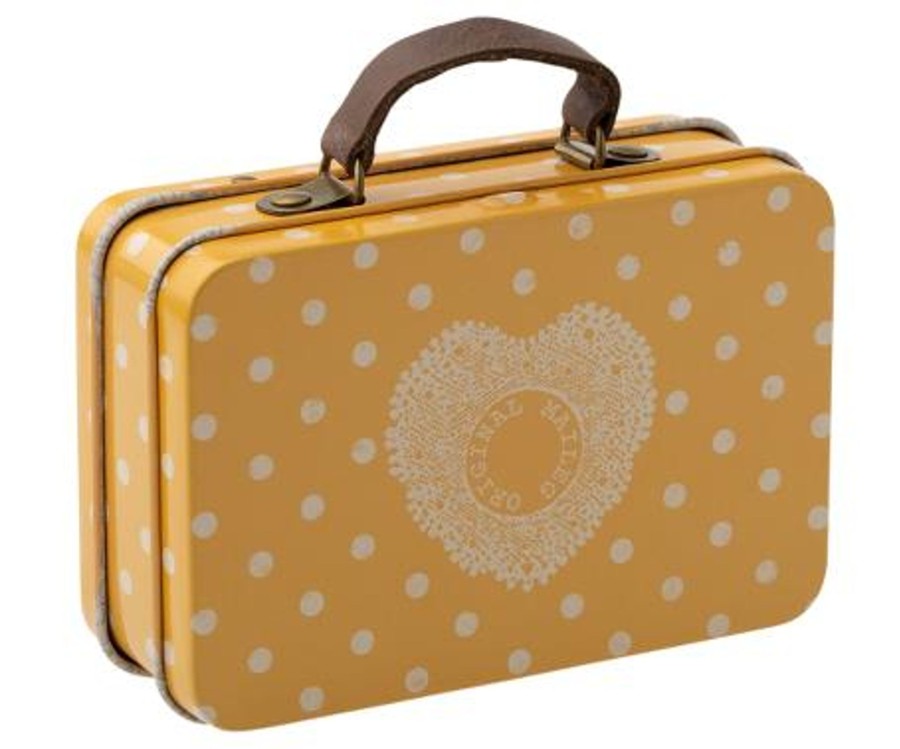 Gifts Maileg Little Treats | Metal Suitcase - Yellow Dot