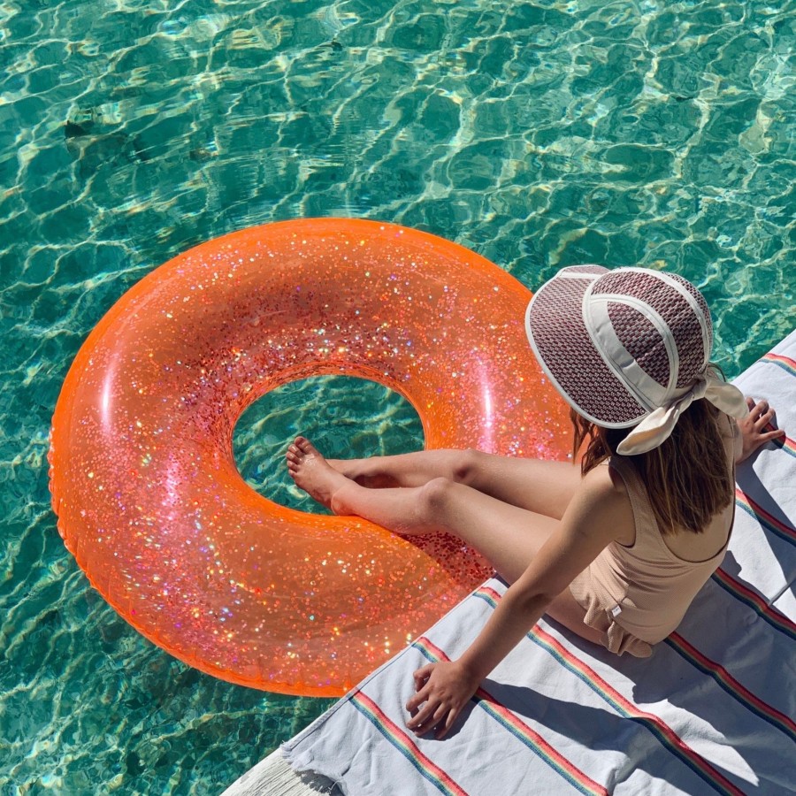 Gifts Sunnylife Summer Shop | Pool Ring | Neon Coral Glitter