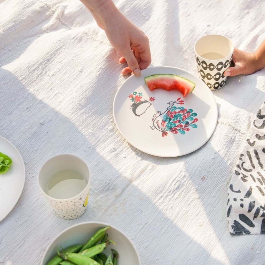 @Home Fable Plates, Bowls & Cups | Bamboo Plate | Secret Flowers