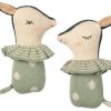 Baby Maileg Soft Toys | Bambi Rattle - Dusty Mint