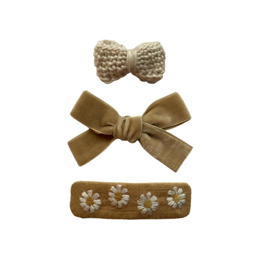 Clothing & Accessories Gentil Coquelicot Hair Accessories | Beige Hair Clip Set