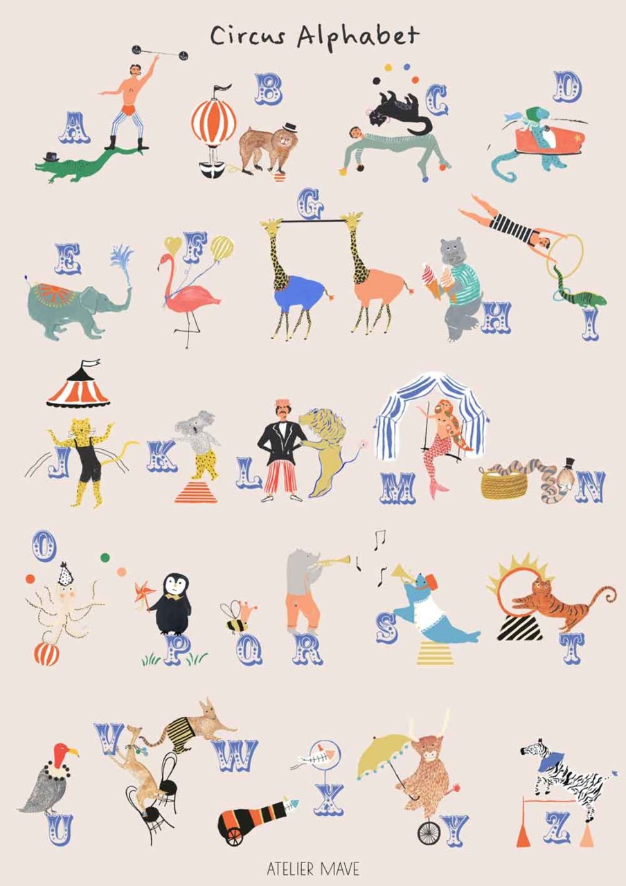 @Home Atelier Mave Posters | Circus Alphabet Poster By Atelier Mave