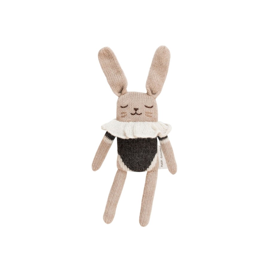 Gifts Main Sauvage Gifts For Newborns | Bunny Knitted Soft Toy In Black Bodysuit