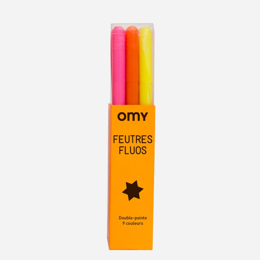 Play & Learn OMY Colouring | 9 Neon Felt Pens