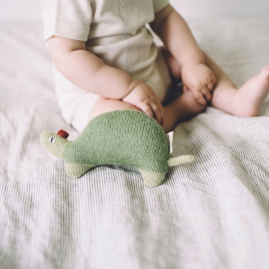 Baby Main Sauvage Soft Toys | Turtle Knit Toy In Olive Green By Main Sauvage