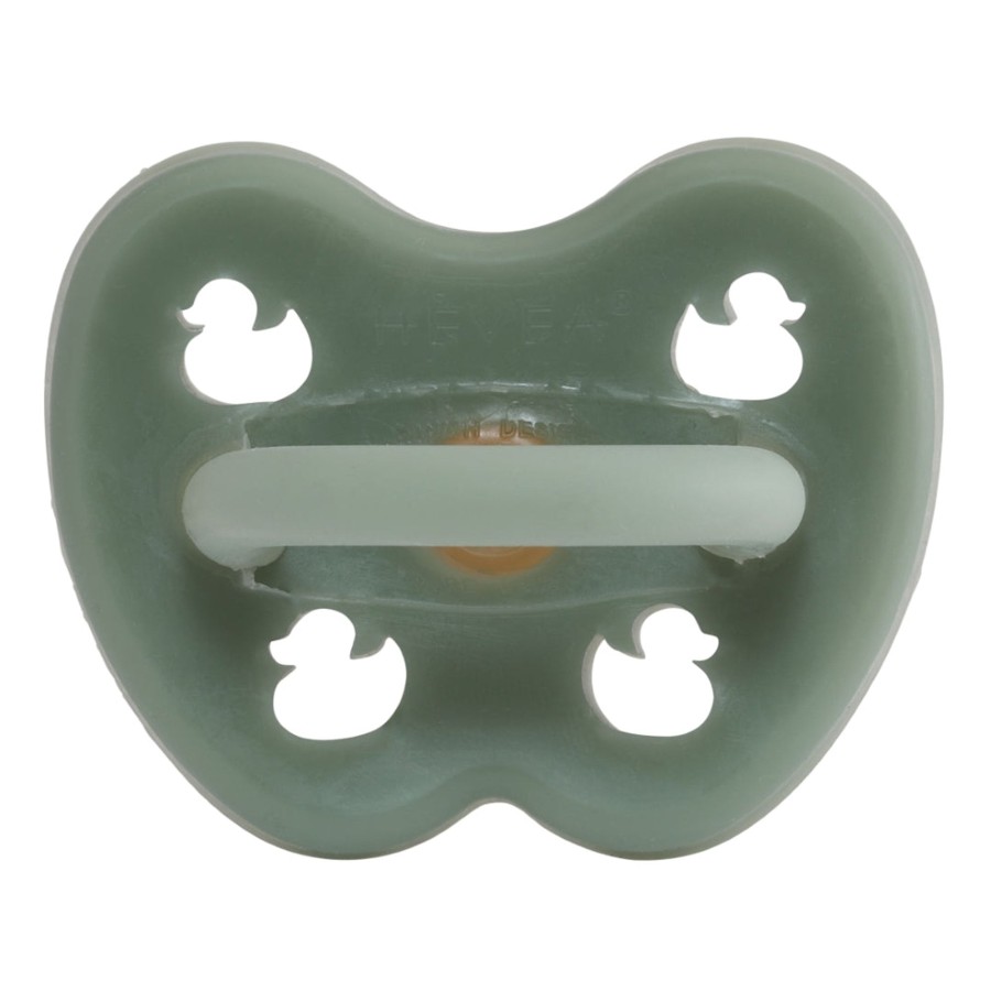 Baby Hevea Pacifiers, Clips & Teethers | Colourful Pacifier 0-3 Mth - Round In Moss Green