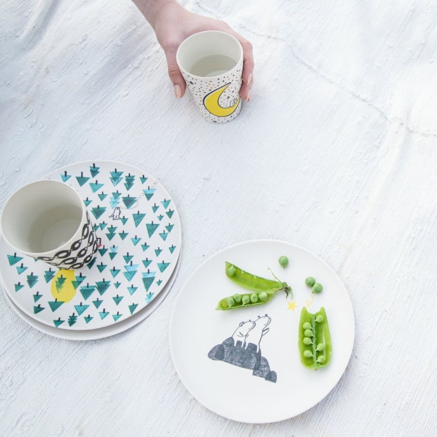 @Home Fable Plates, Bowls & Cups | Bamboo Plate | Bear In The Woods