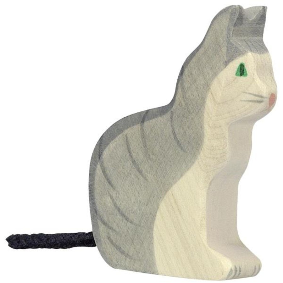 Gifts Holztiger Little Treats | Sitting Cat Wooden Figure