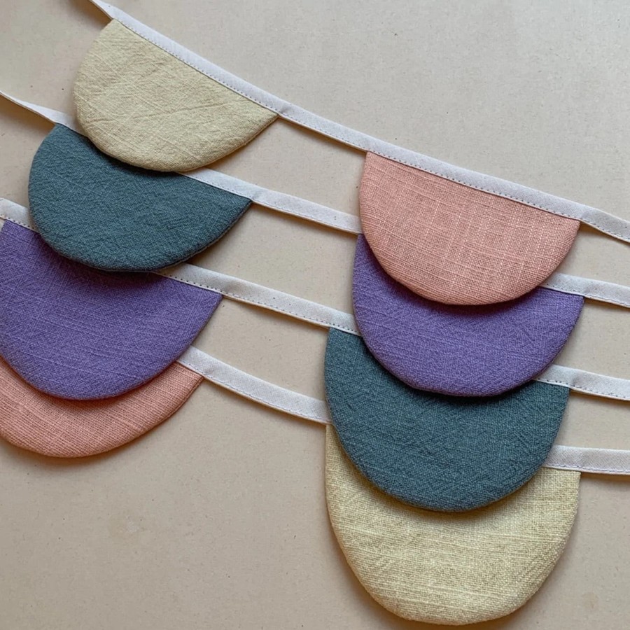 @Home MIKANU Mobiles & Wall Hangings | Mikanu Linen Deco Party Garland 2M | Pastel