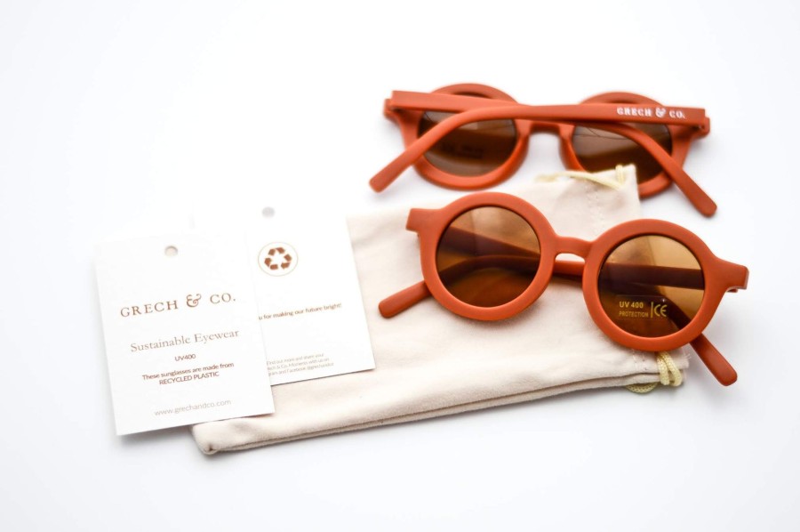 Clothing & Accessories Grech & Co. Swimwear | Grech & Co. Sustainable Kids Sunglasses With Matte Finish | Rust