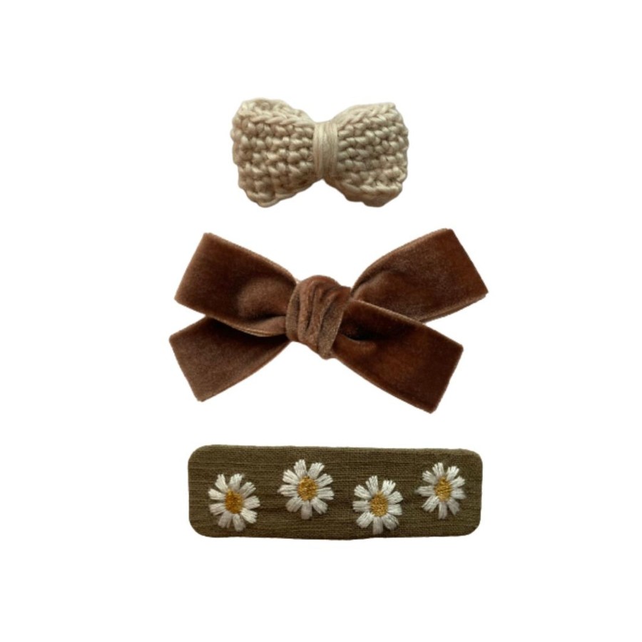 Clothing & Accessories Gentil Coquelicot Hair Accessories | Taupe Hair Clip Set