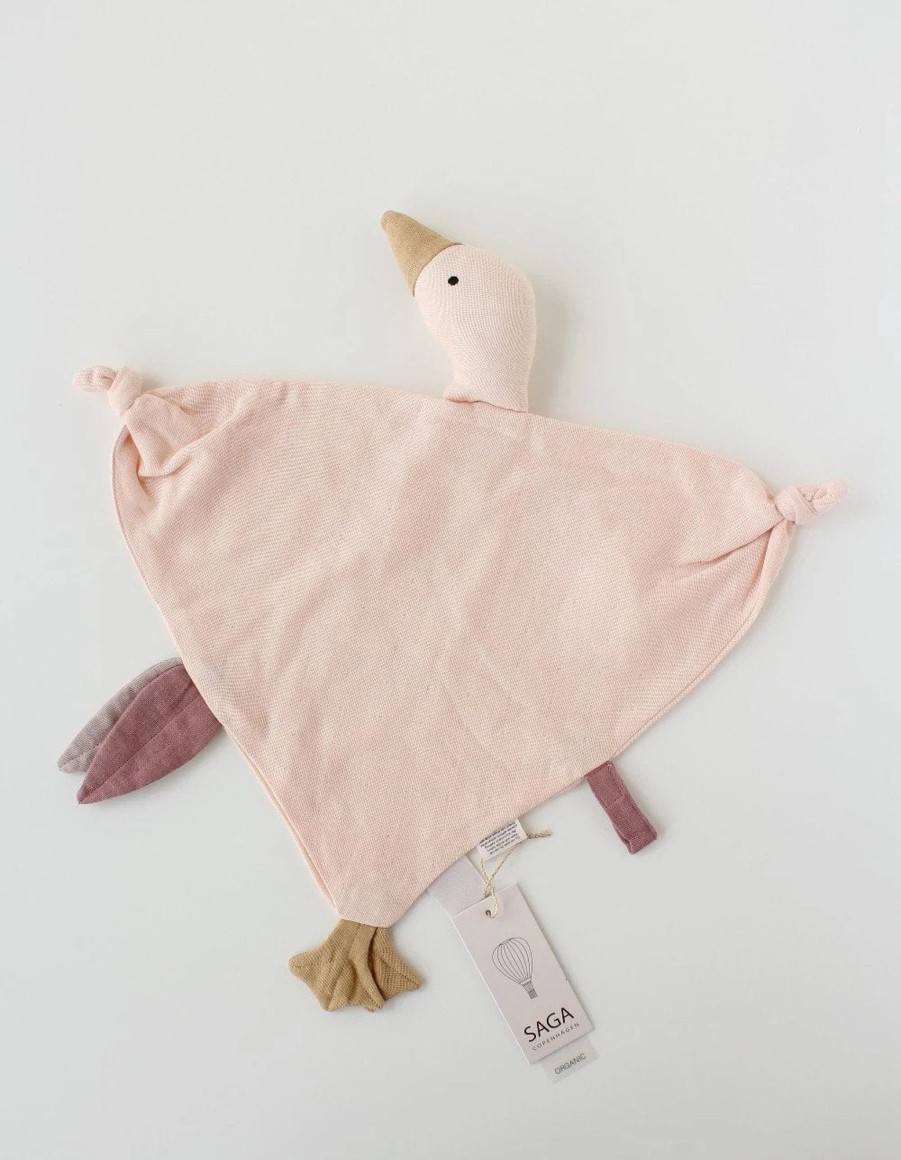 Baby SAGA Copenhagen Comforters | Organic Cotton Goose Cuddle Cloth | Pale Pink