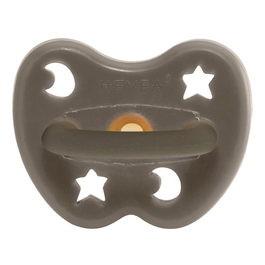 Baby Hevea Pacifiers, Clips & Teethers | Colourful Pacifier 3-36 Mth - Round In Shiitake Grey